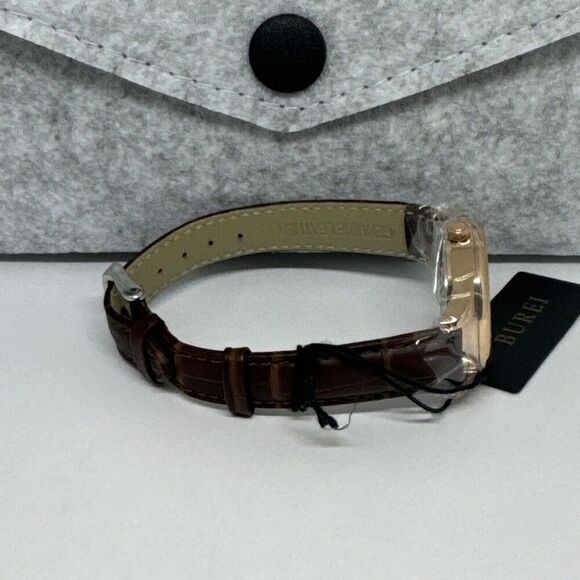 Burei S-13001L Men's Brown Leather Strap Analog Dial Quartz Wrist Watch JNA56 - Picture 13 of 13